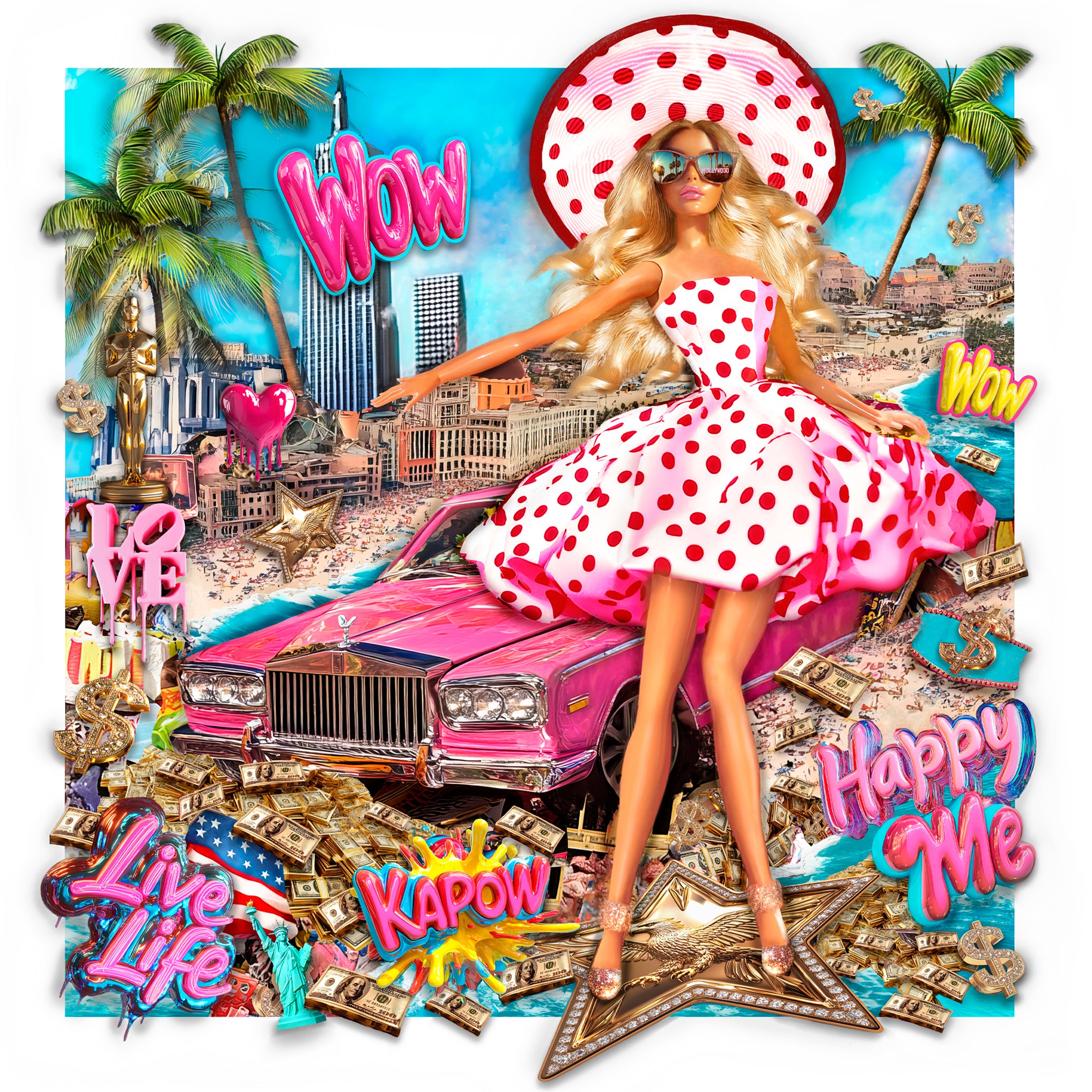 CALIFORNIA DREAMING Vibrant Pop Art by Contemporary Female Artist